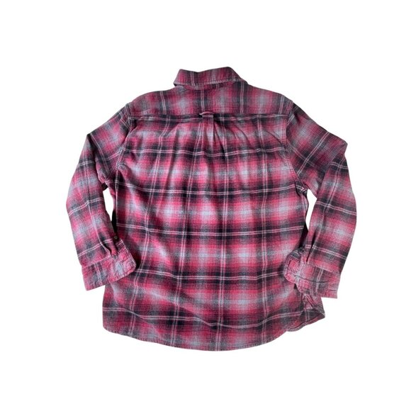 JACHS Heritage Flannel Mens XL Shirt Red Gray Plaid Button Up Long Sleeve Casual - Picture 11 of 13